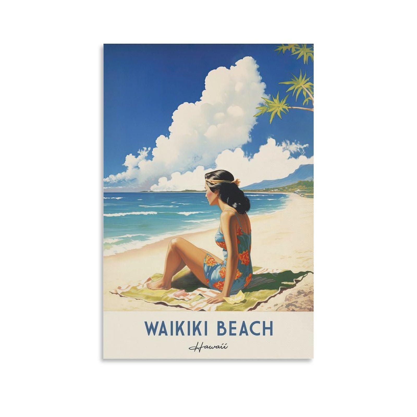Affiche de voyage vintage à Hawaï – impression d'art mural