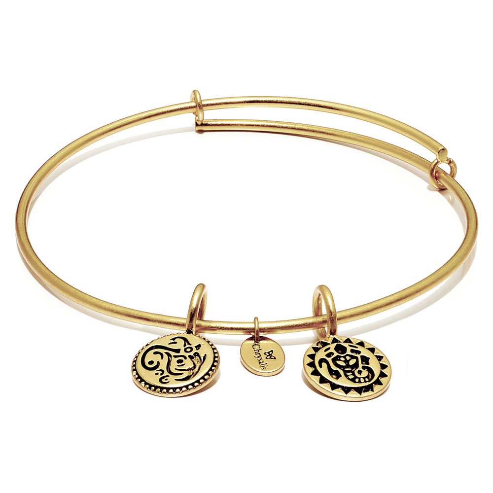 Chrysalis Lucky Ganesh Gold Plated Expandable Bangle Bracelet