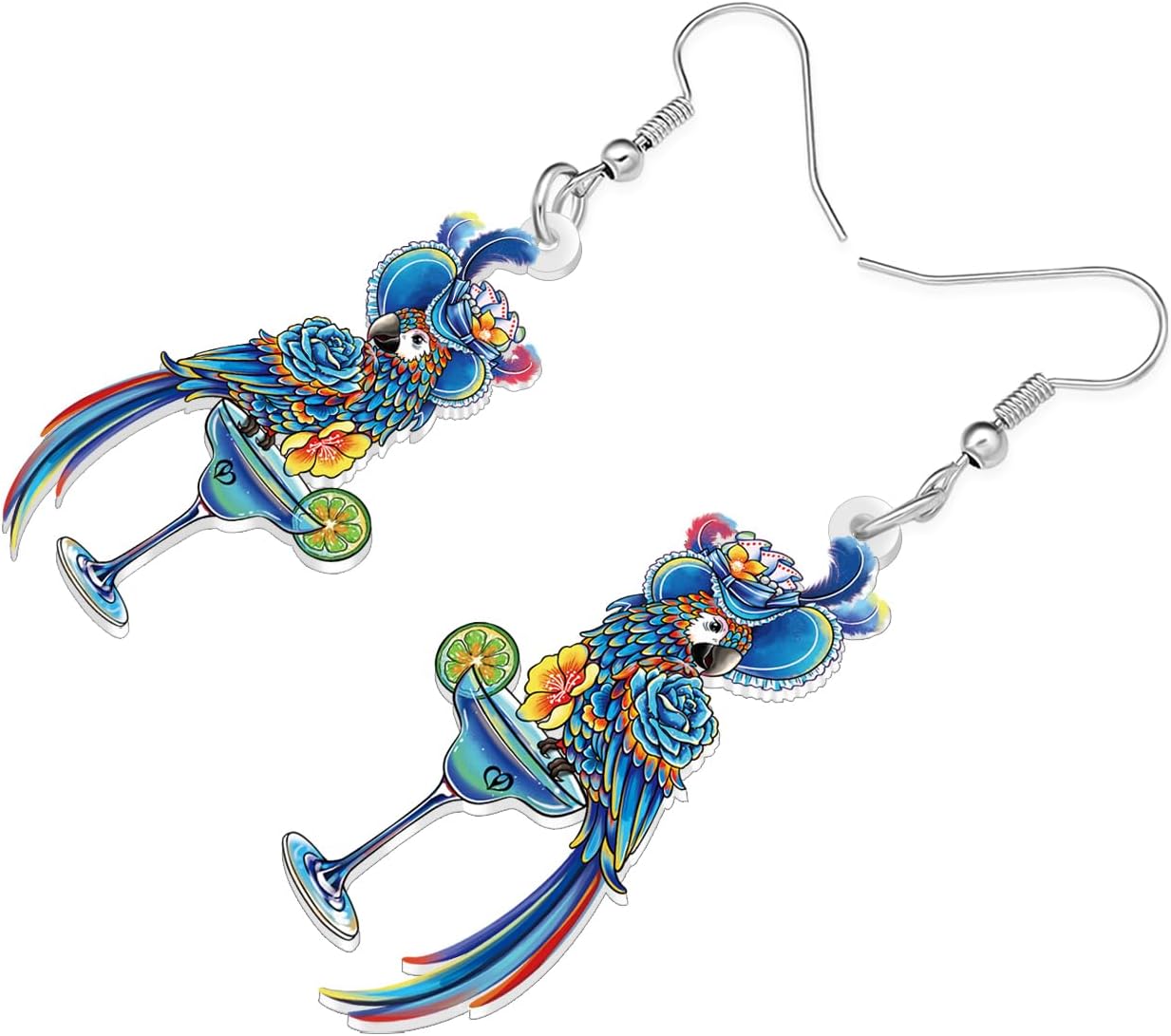 DOWAY Cute Acrylic Macaw Parrot Earrings Dangle Charms Birds Accessories for Women Summer Animals Jewelry Gifts - Image 3