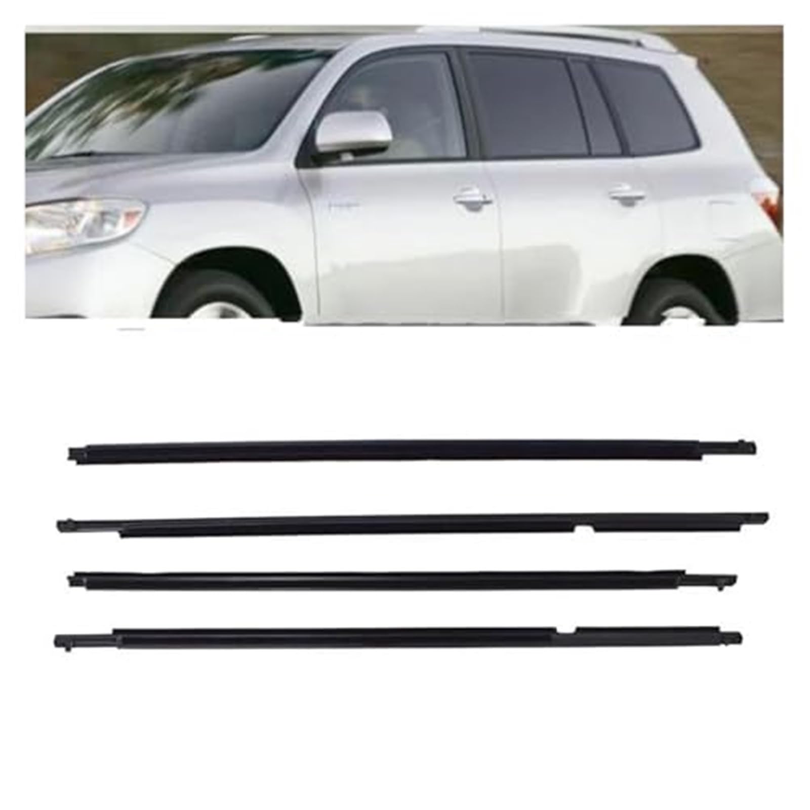 Uszczelki okienne i drzwiowe Uszczelki okienne samochodowe Uszczelki zewnętrzne do szyb Paski uszczelniające do wykończeń, do Toyoty, do Highlandera 2008 2009 2010 Uszczelka drzwi samochodu