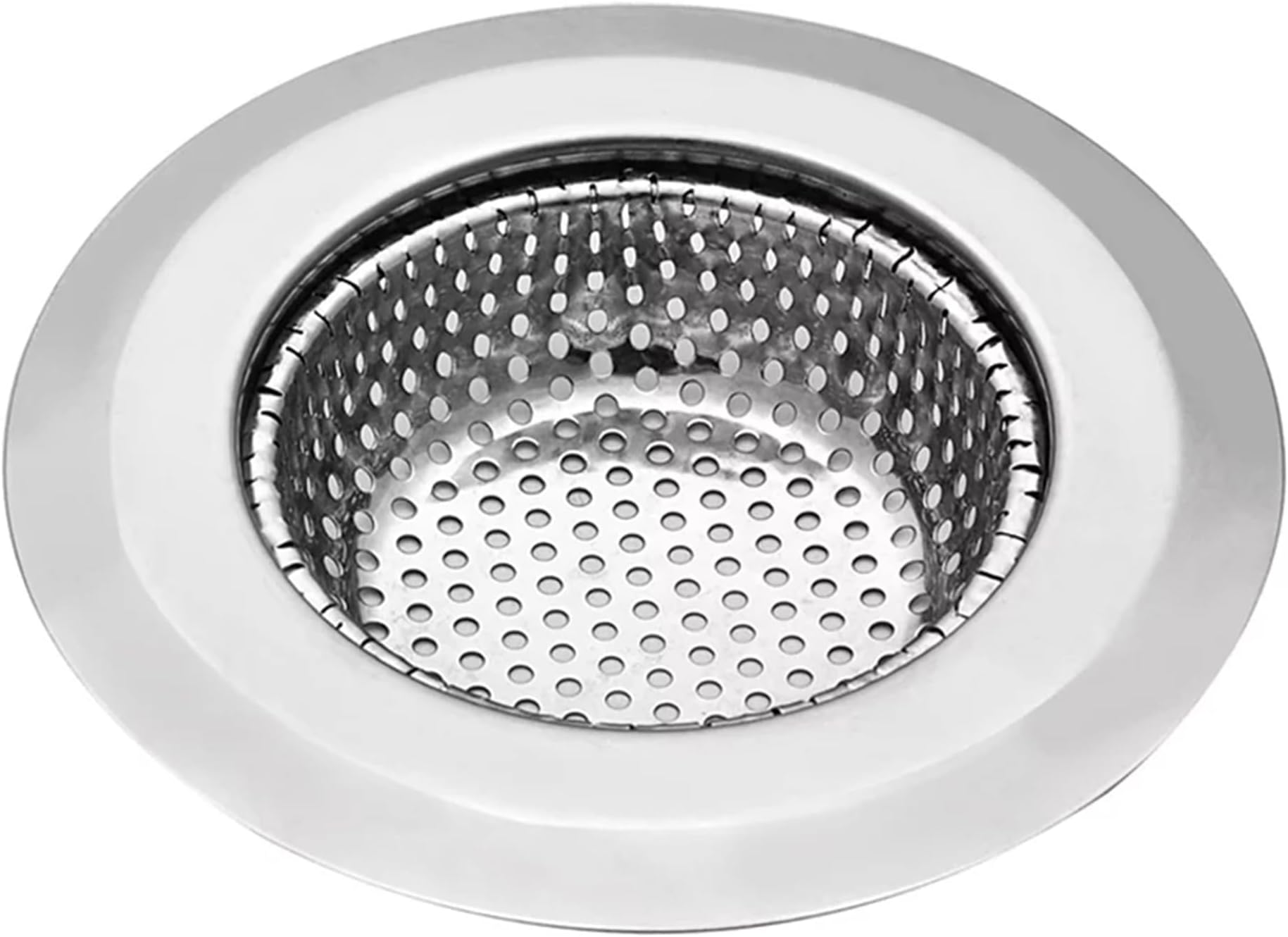 Hian Round Stainless Steel Kitchen Sink Strainer – Silver Perforated Drain Filter for Food Waste & Clog Prevention | Rust-Resistant, Easy to Clean, Fits Most Standard Sinks (Pack of 1)