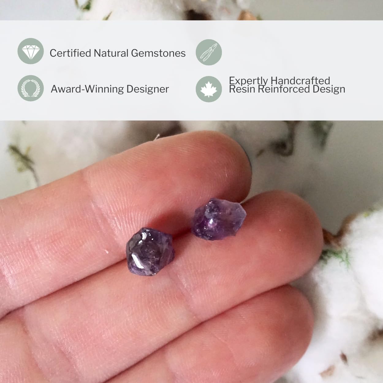 Women's and Men's Birthstone Crystal Stud Earrings - Sterling SIlver - Image 3