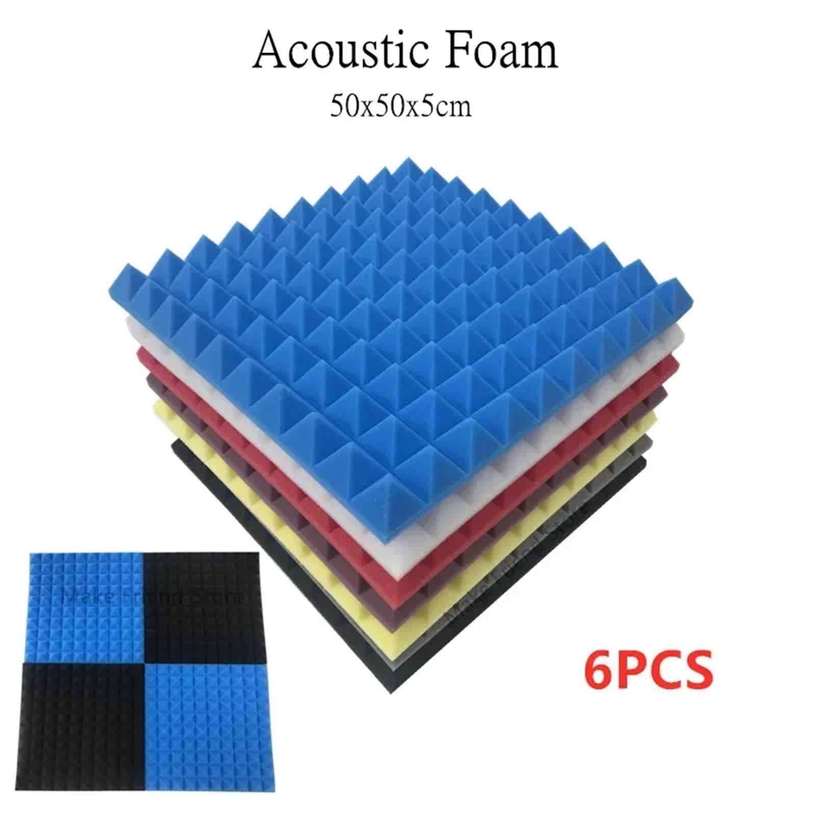 Pannelli Fonoassorbenti Studio Pyramid Schiuma acustica Insonorizzante Trattamento fonoassorbente Pannello a parete Cuneo Spugna protettiva(Red)