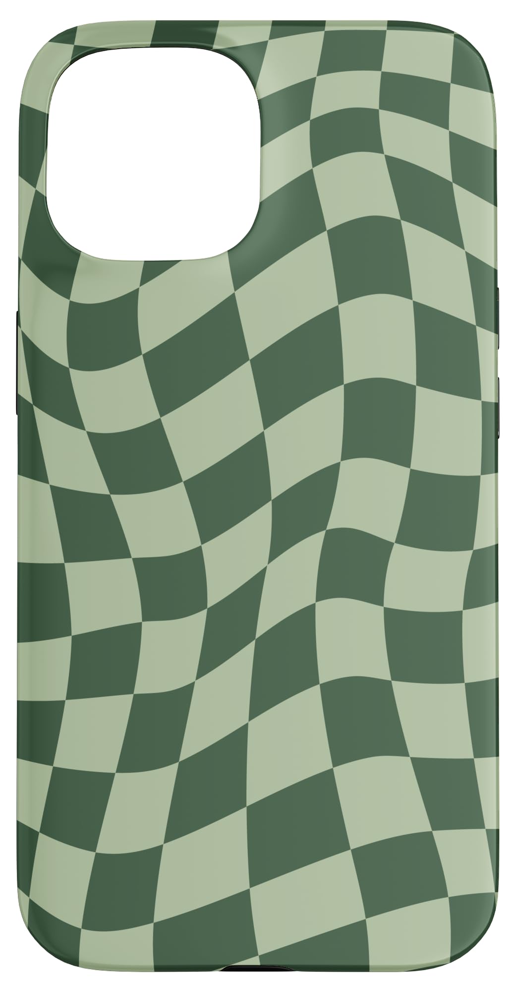 Swirl Checkered Sage Green Vintage Checkerboard Case for iPhone 15