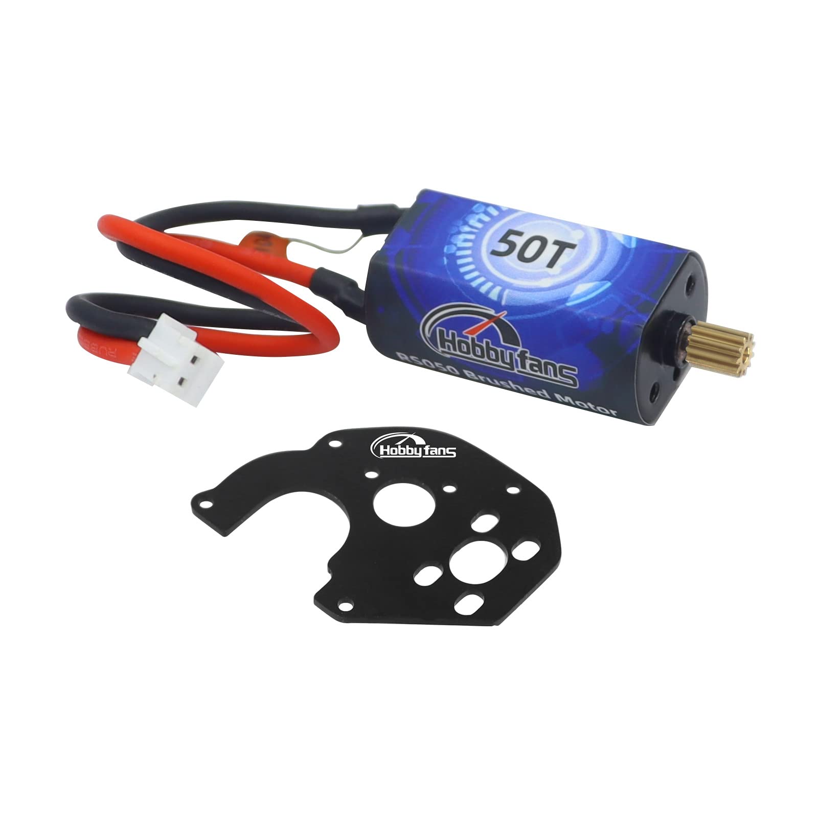 Hobby Fans RC Motor 050 50T Brushed Motor with Black Metal Mount for Axial SCX24 AXI00002 AXI00001 AXI90081 AXI00004 AXI00005 1/24 RC Crawler Upgrade Parts