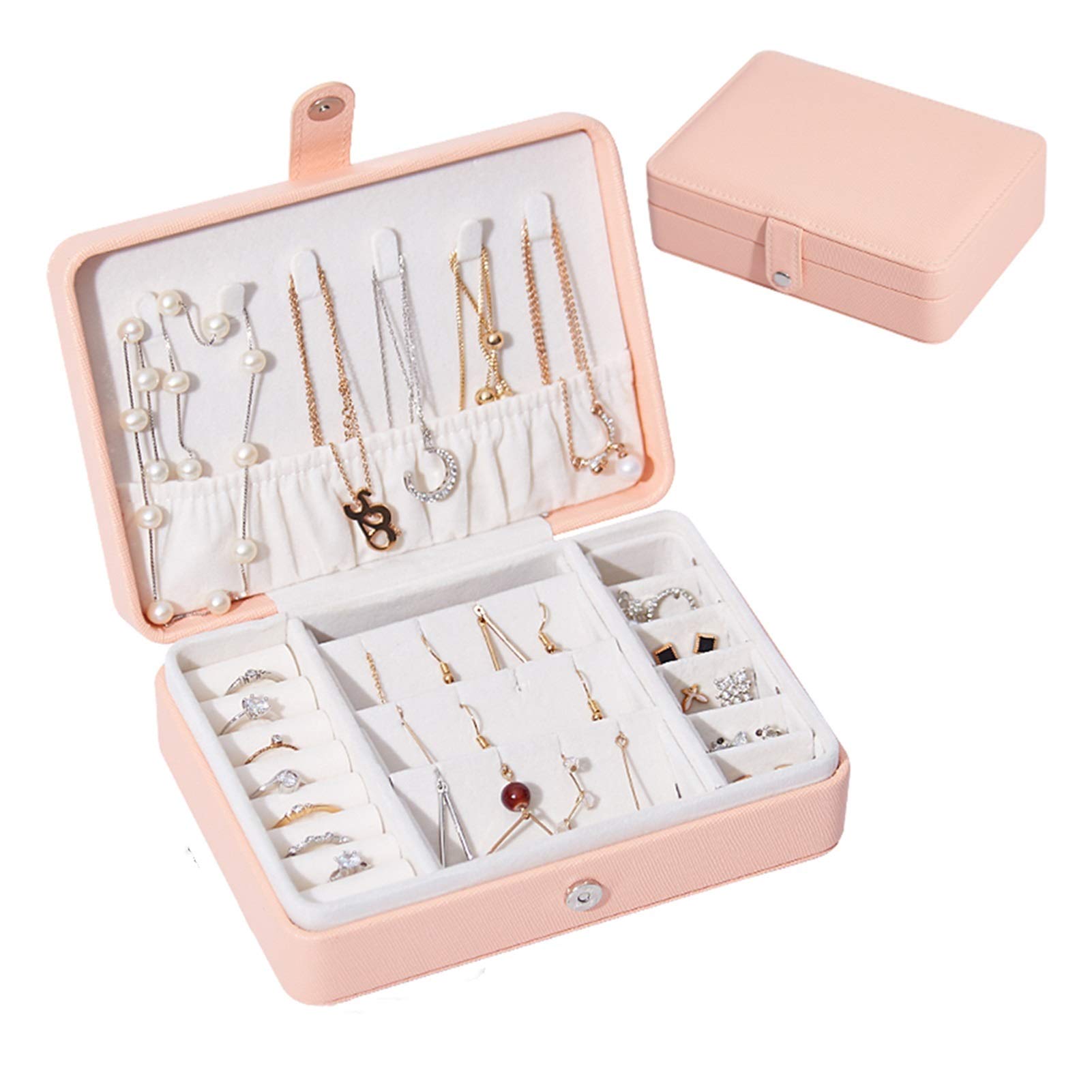 Ohrringe Aufbewahrungsbox Eourean Schmuckschatulle Tragbare Schmuckschatulle Schmuckschatulle Ohrstecker Schmucktasche Leder