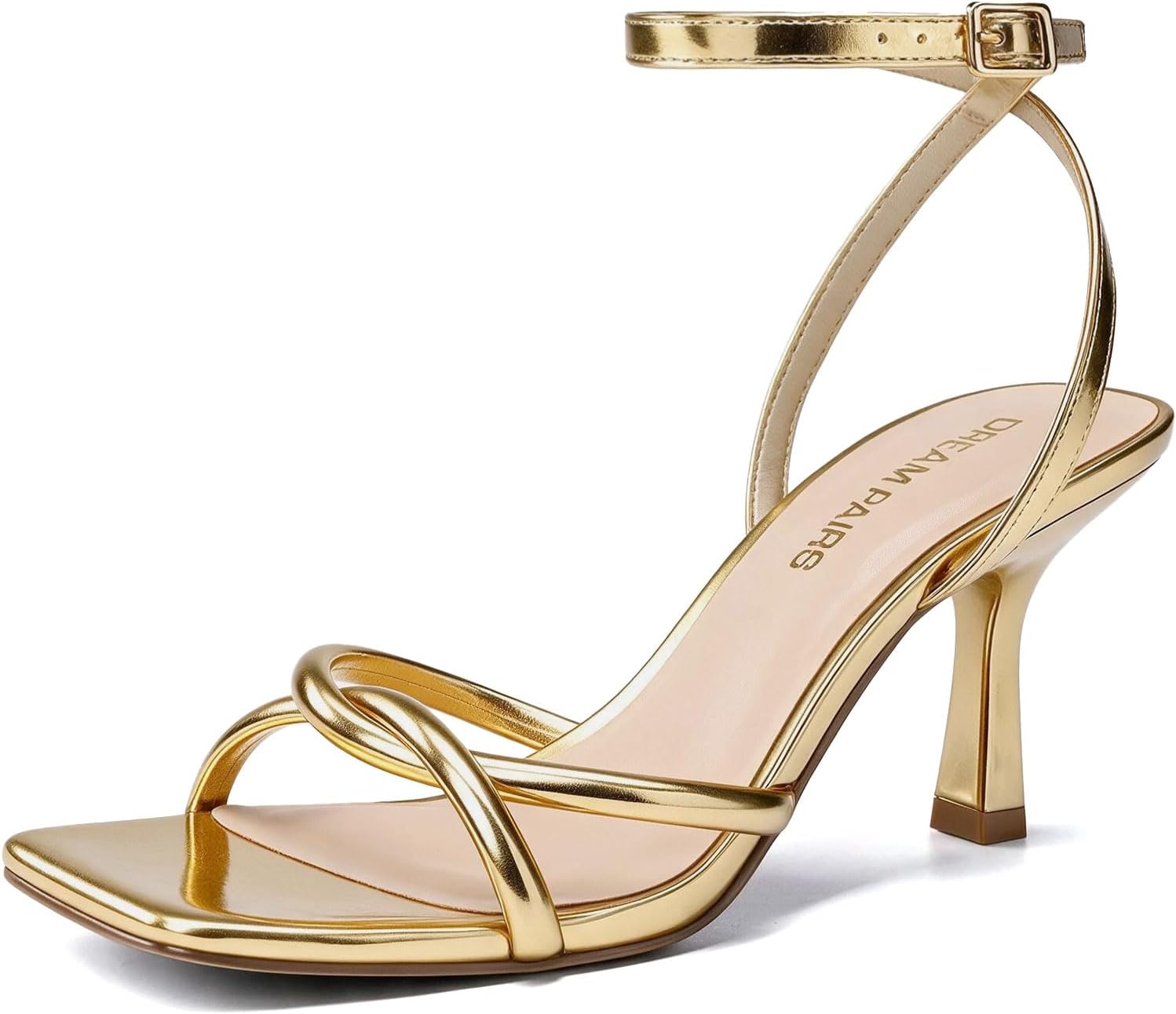 DREAM PAIRS Women's Kitten Low Heel Ankle Strap Sandals