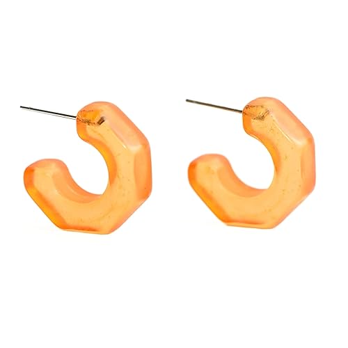 Miniatura 5 de Leetie Lovendale Gracie Hugger Hoop Earrings, Hypoallergenic Hoop Huggies for Women, Made With Surgical Steel & Lucite, Lightweight & Comfortable,