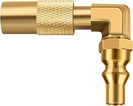 WADEO Low Pressure 1/4 inch RV Quick Connect Elbow Adapter Fitting for Blackstone 17 Inch and 22 Inch Propane Gas Tabletop Camping Grill