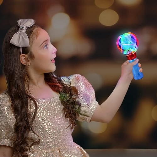 Miniatura 5 de ArtCreativity Juego de varita mágica iluminada y varita de luz giratoria – Varitas giratorias de luz LED para niños, incluye spinner de luz