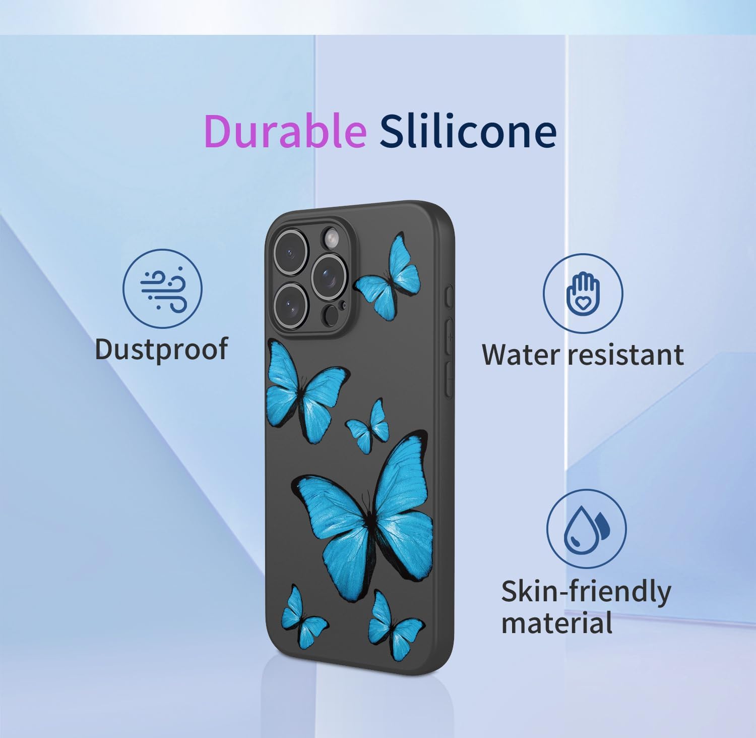 Phone Case for Redmi Note 13 4G Case, 23129RAA4G 23124RA7EO Case Cute Butterfly Pattern Design Slim Protective Soft TPU Bumper Phone Cover for Xiaomi Redmi Note 13 4G Black Butterfly - Image 3