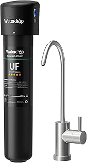 Waterdrop 15UB-UF 0.01 μm Ultra Filtration Under Sink Water Filter System, Reduces Lead, Chlorine, Bad Taste & Odor, 2 Years, with Dedicated Brushed Nickel Faucet, USA Tech