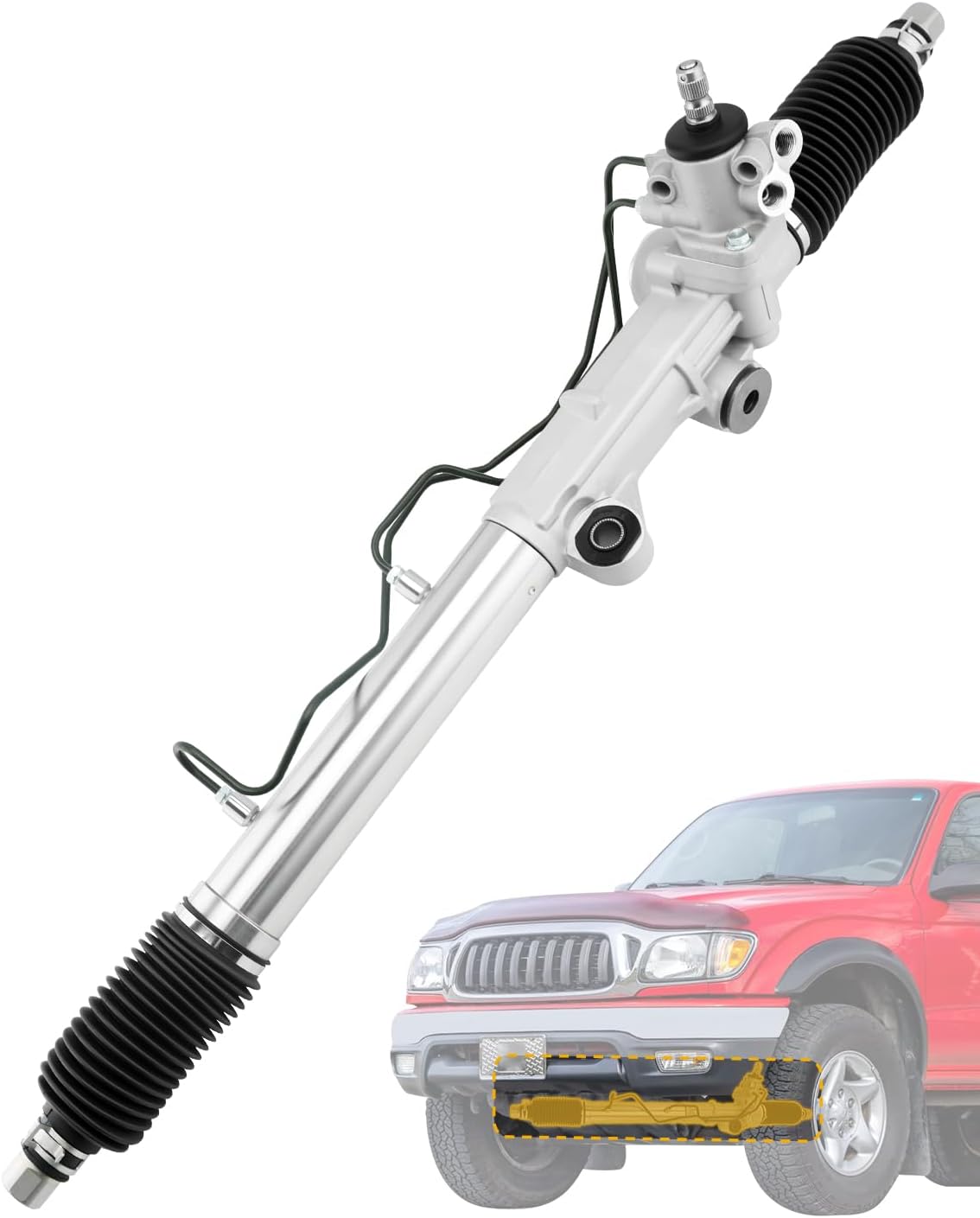 Hydraulic Power Steering Rack and Pinion, Compatible with 1996-2004 Toyota Tacoma 2.4 2.7 3.4 L, 4Runner 2.7L 3.4L, 2001-2002 4 Runner 3.4, Steering Gear Rack Assembly, #26-2625 4420060022 4420035013