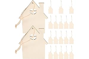 20pcs House Shaped Ornaments with String