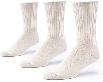 Maggie's Organics Organic Cotton Crew Socks - 3 Pairs (Natural-Medium)