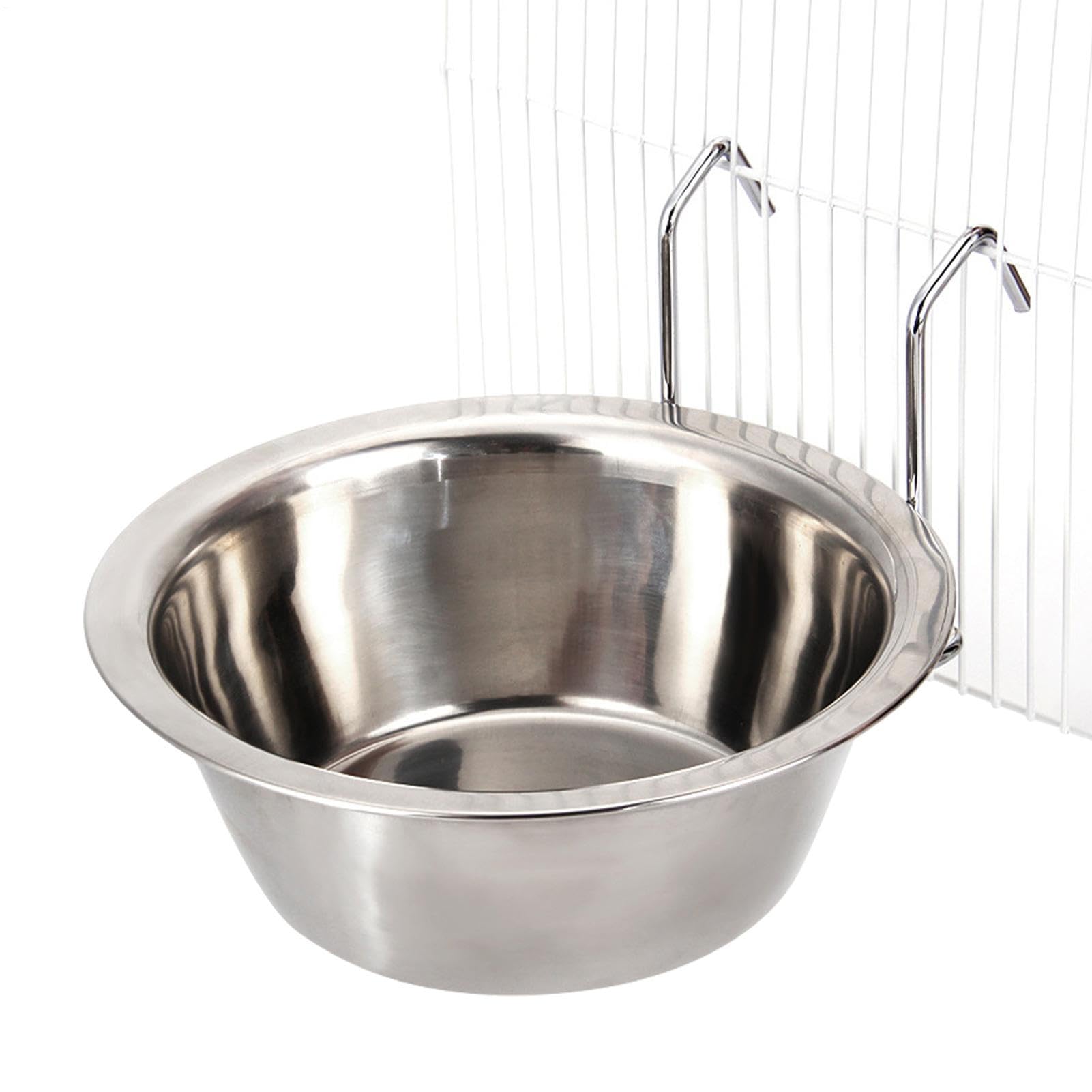 Kennel Dog Bowl,Stainless Steel Cage Anti-Spill Water Dispenser - Dangling Pet Bowl for Kennels, Home, Indoor Pets Cages Water Dispenser for Easy Feeding