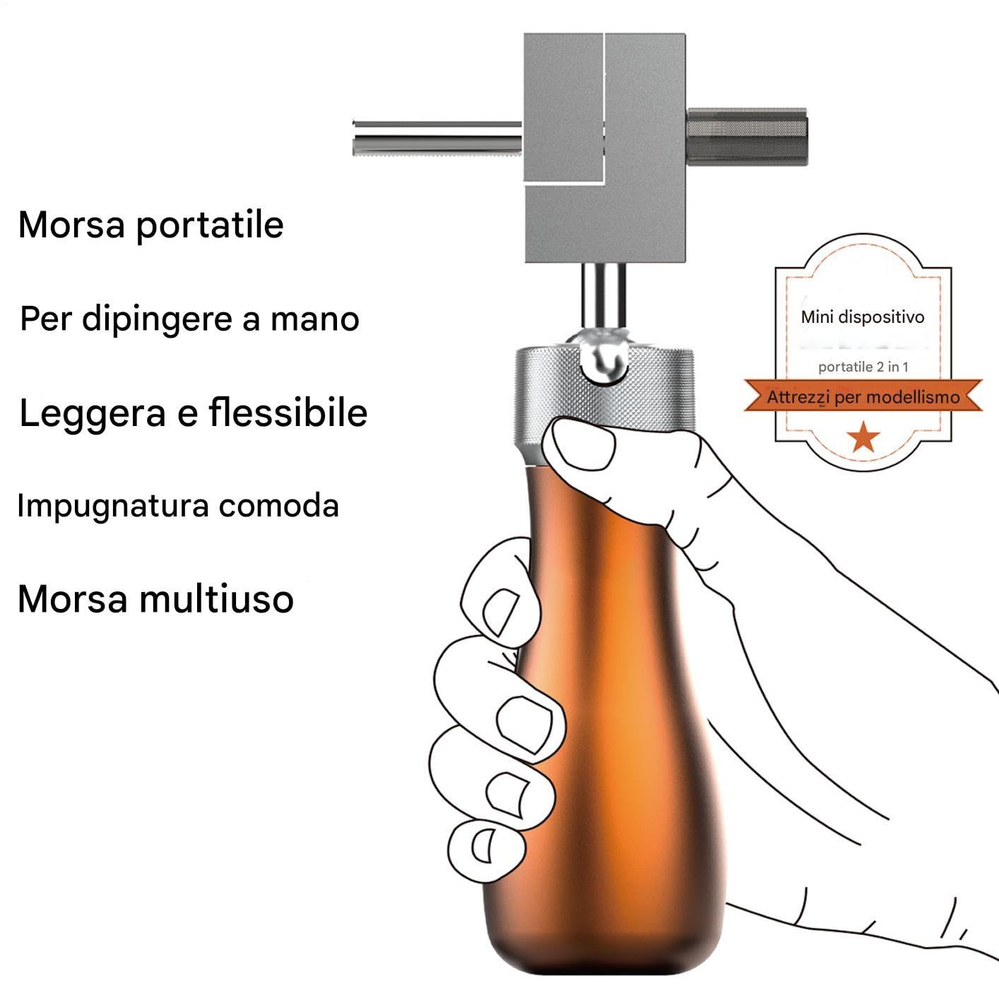 Morsetto - Morsetto Da Tavolo Per Modellismo,Postazione Di Lavoro | Mini Portatile E Manuale | Per Modellazione Elettronica Costruzione Modelli Falegnameria Hobby