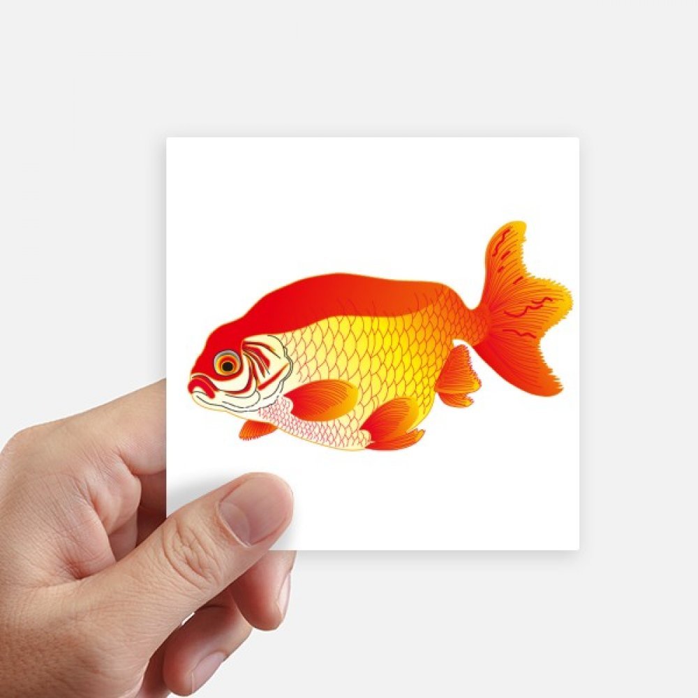 Autocollant mural japonais carré 10cm de poisson d'or multicolore pour pc