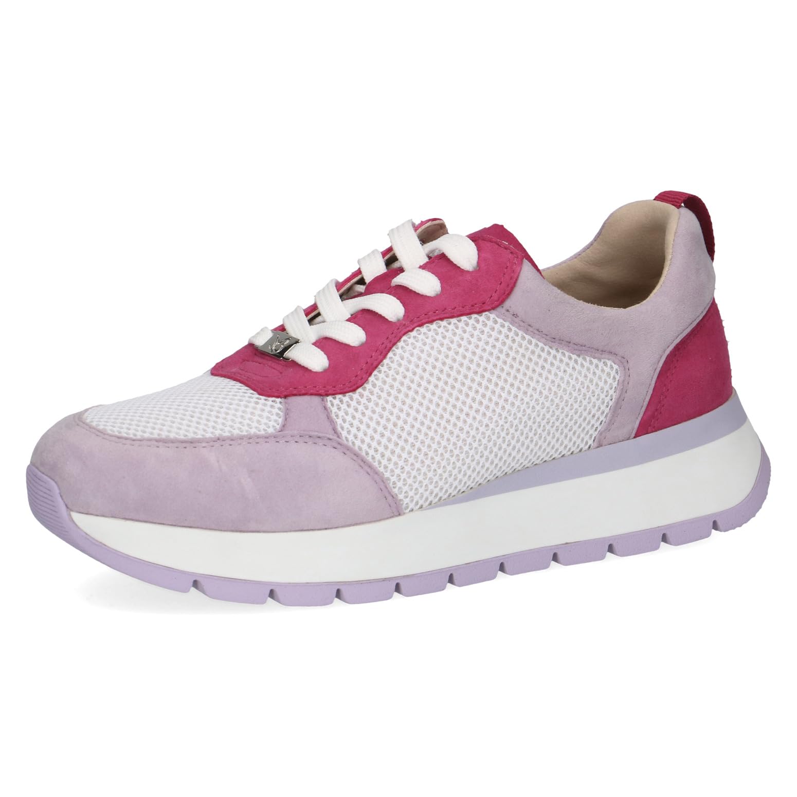 CAPRICE Women's Flat Sneakers with Laces Sporty, Multicolor (White Multi), 6.5 UK