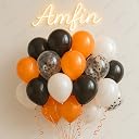 AMFIN (Pack of 25) Orange, Black, White & Black Confetti Balloons with Orange Ribbon | Party Decoration Balloons for Halloween, Birthday, Anniversary, Baby Shower & Events gallery image