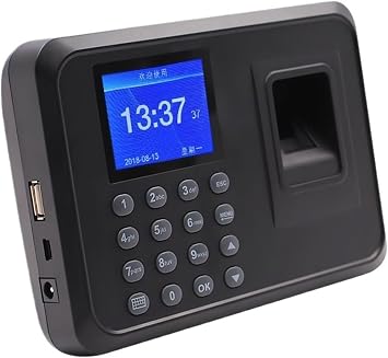 Fingerprint Time Clock, Fingerprint Attendance System Biometric Clock in Machine Employee Keypad Electric Time Clock Recorder USB Data Management,