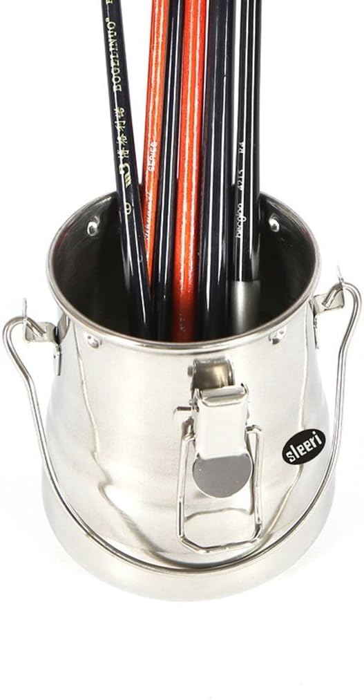 Stainless Steel Paint Brush Washer Cleaner Washing Bucket Wash Pen Barrel Art Supplies Artist Painting Tool (M)
