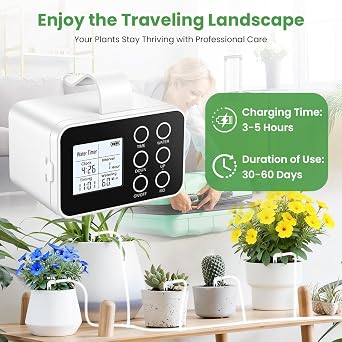 Flintronic Automatic Watering System, Drip Irrigation System Kit, Indoor Self Watering system with Timer and 10m Hose, Drip Irrigation Kit for Garden Potted Plants, Ideal for Up to 15 Pots (Style A)
