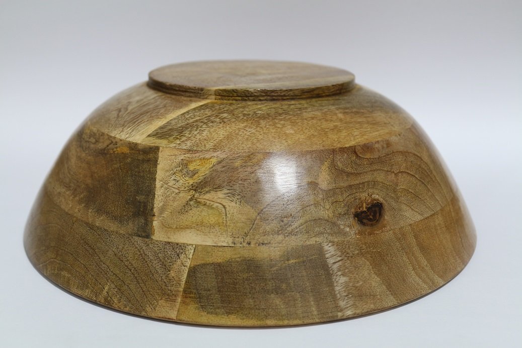 Monica Eco Friendly Natural Wooden Serving Big Size Salad Bowl 20 x 20 x 7 H in cm 1