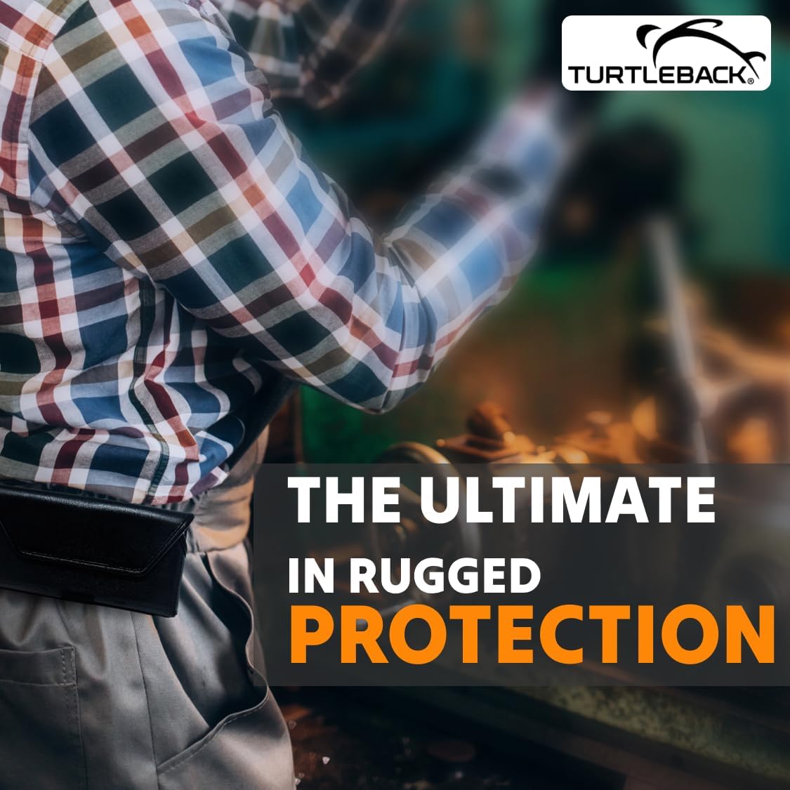 Turtleback Phone Belt Clip Designed for Galaxy S26 Plus, S25 Plus, S24+ to S20 Plus – Small - Belt Holder Fits Phones with Slim Style Cases, Black Leather Wrapped Clip, Belt Loops, Magnetic Closure