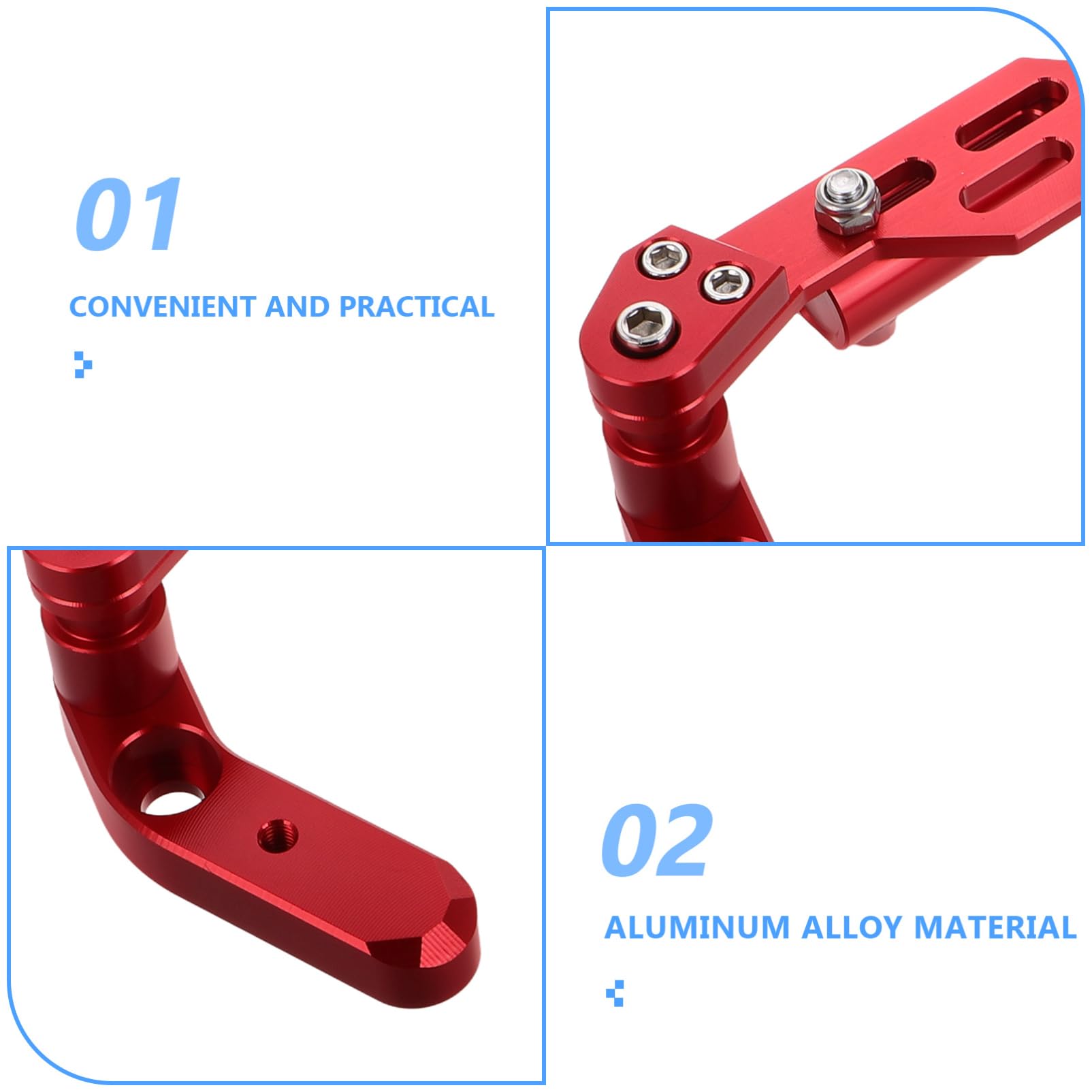 Zerodeko Guidon De Rallonge Avec Vis Adaptée Véhicules Rouges Support Téléphone Guidon Accessoires Scooter Installation Rapide Confort Conduite Stable Barre Équilibrage
