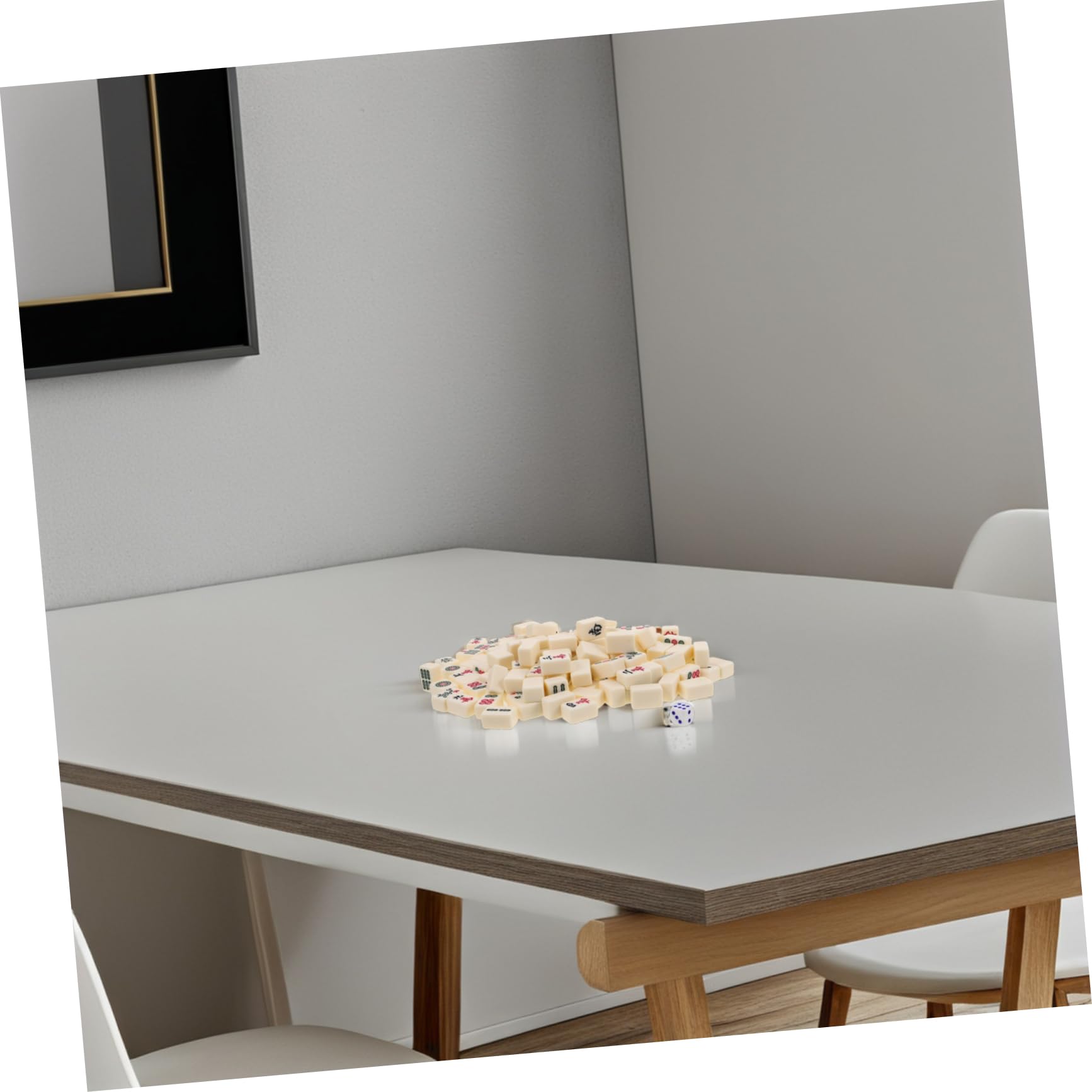Kleiner Reise Mahjong Satz 22mm, 1 Satz, Kunstharz, Tragbar | Reisen und Enge Räume, Vielseitig Einsetzbar, Kompaktes Spiele Satz für Unterwegs