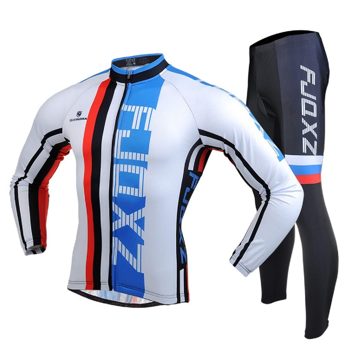Men's Cycling Jersey Suit and 3D Padded Pants Warm Breathable Quick Dry Long Sleeve Set Gear Outfit F024C