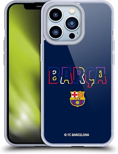 Miniatura 1 de Head Case Designs Officially Licensed FC Barcelona Neon Barca Graphics Soft Gel Case Compatible with Apple iPhone 13 Pro