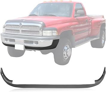 New Aftermarket Pickup Front Lower Bumper Valance Matte Dark Gray Textured Compatible With 1994-2002 RAM 1500 2500 3500 CH1000232 55076614AC