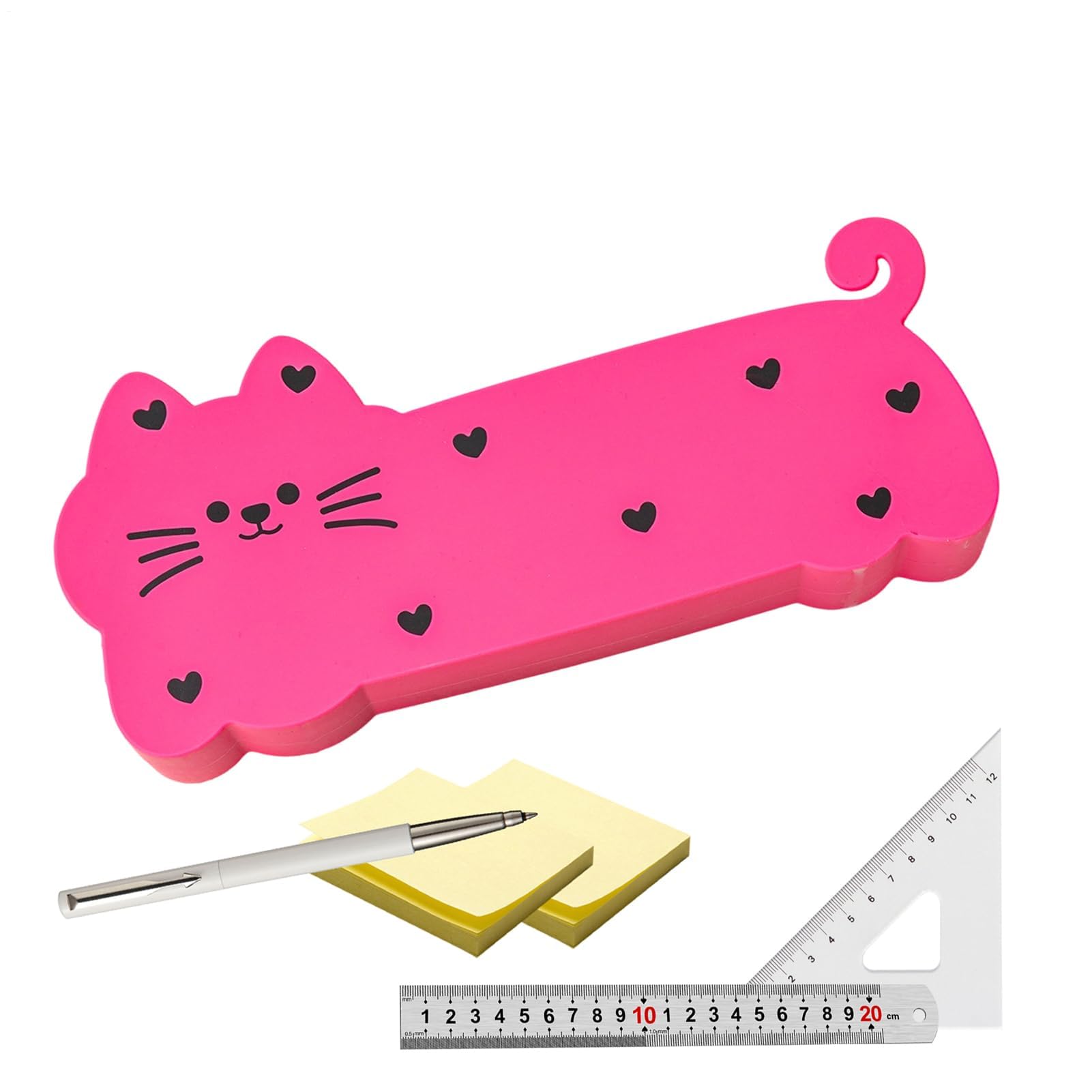 Trousse à crayons – Organiseur en forme de chat pour l'école, l'étude, la maison | Sac de rangement léger en silicone souple avec plusieurs compartiments pour fournitures de bureau pour adolescents et