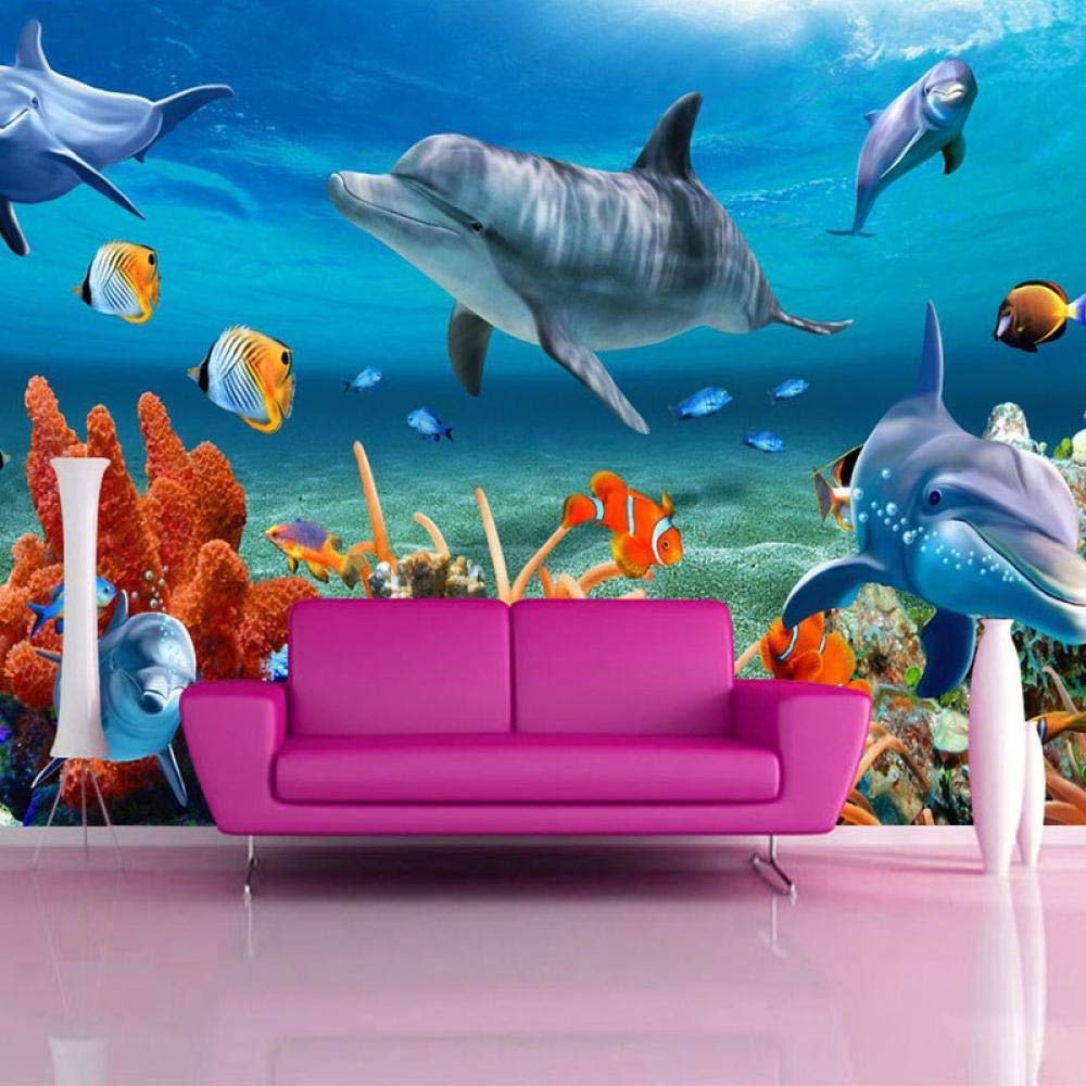 Papier peint mural 3D dauphin océan décoration chambre