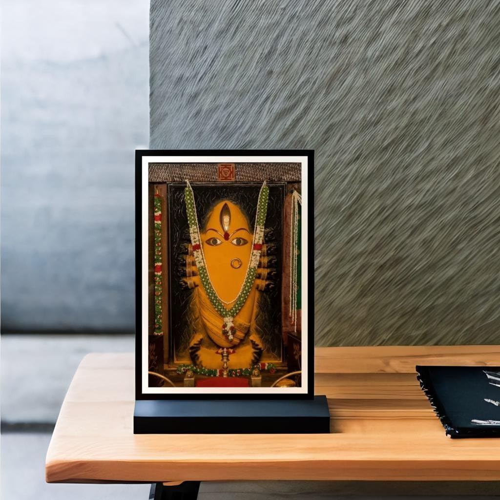 Hindu Deity Linga Bhairavi Framed Wall Art, 7 x 9 Inches, Wooden Frame