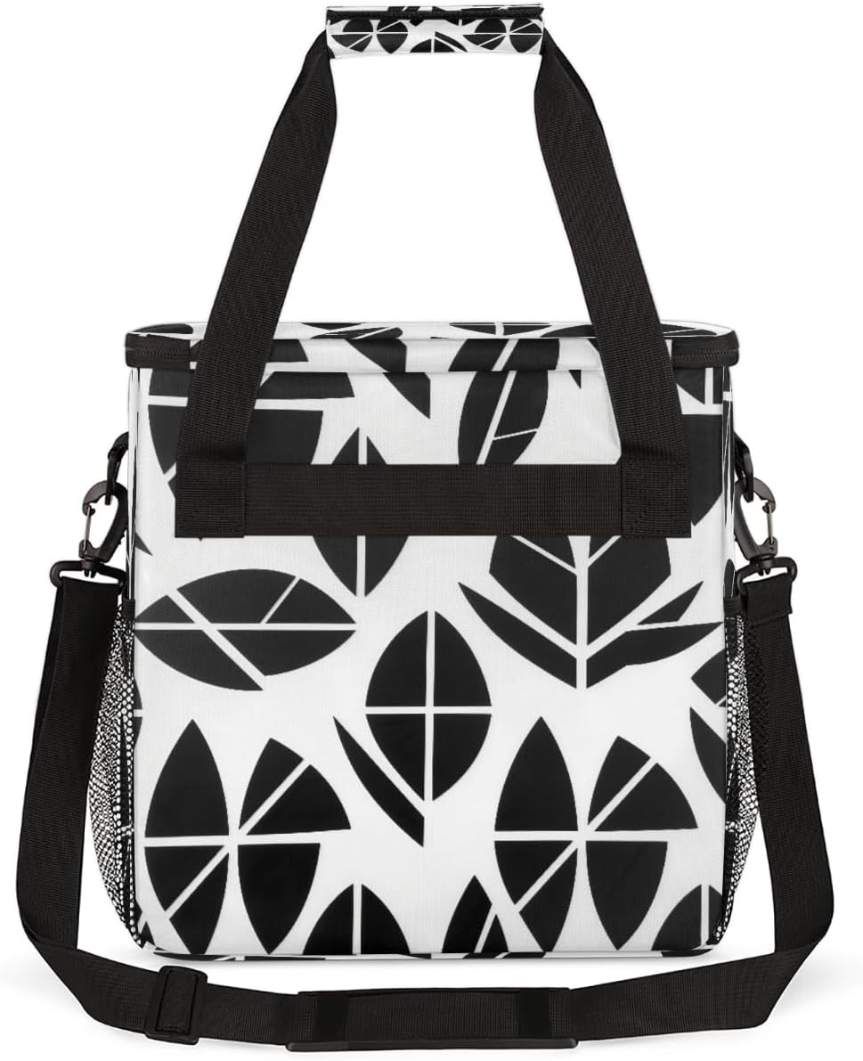 Abstract Foliage Portable Coffee Maker Carrying Bag Compatible with Keurig K-Mini or K-Mini Plus - Travel Storage Tote with K-Cup Pod Pockets for Single Serve Coffee Brewer
