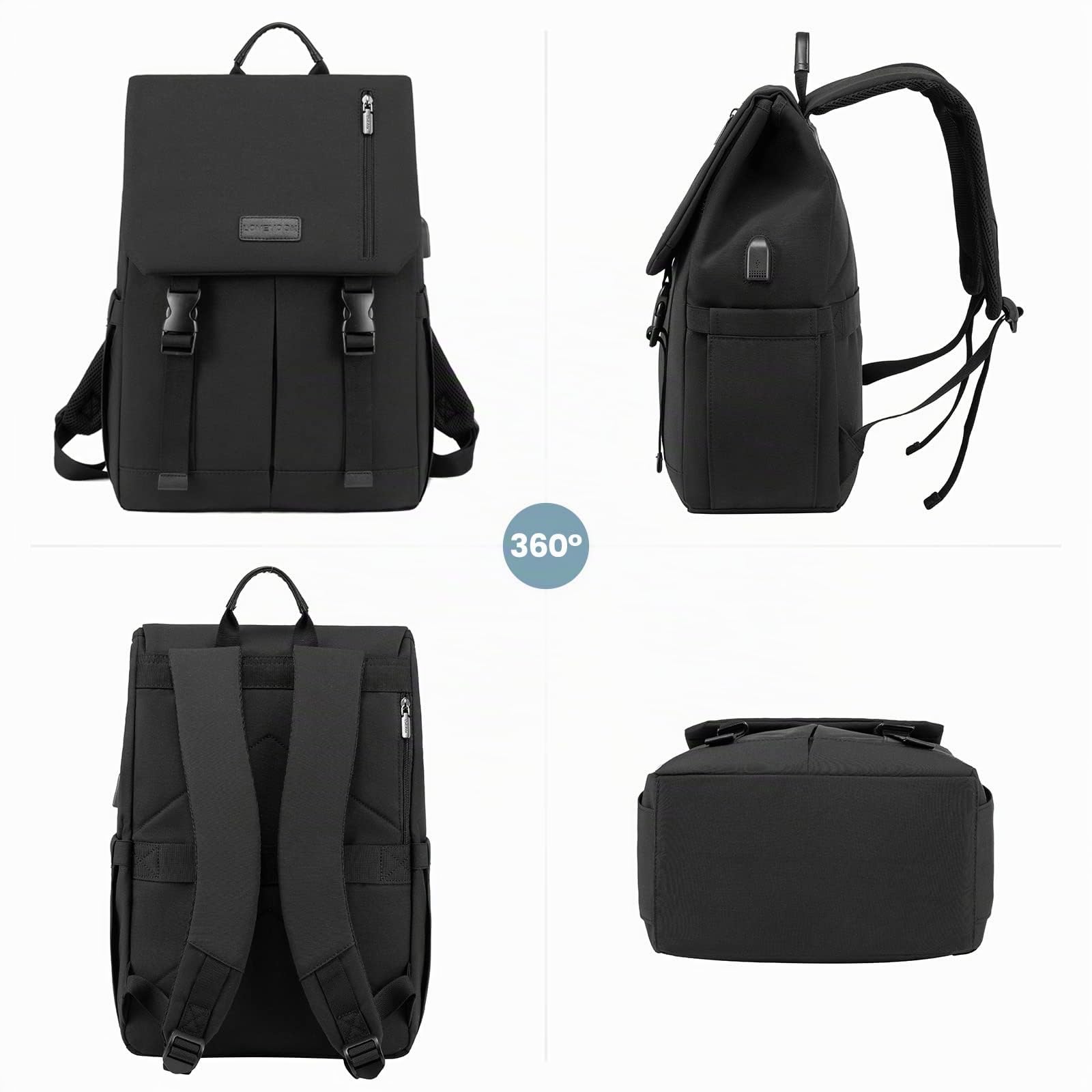 LOVEVOOK Zaino Donna Uomo Borsa Porta PC 15.6 Pollici Zainetto con USB per Scuola Media Superiore Antifurto Zaini Scolastici Impermeabile Laptop Backpack per Università Viaggi Ufficio