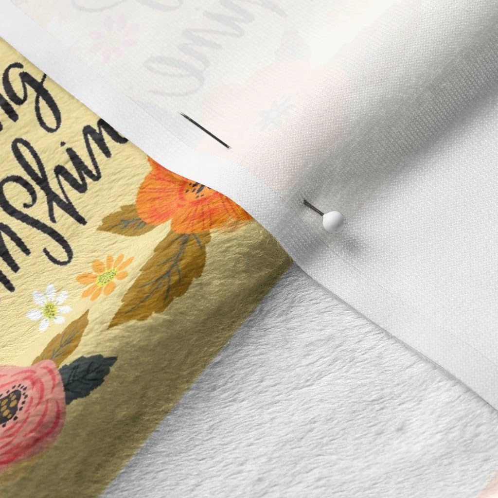 Spoonflower Fabric - Pink Flowers Floral Funny Girly Patchwork Profanity Swear Curse Words Printed on Minky Fabric by The Yard - Sewing Baby Blankets Quilt Backing Plush