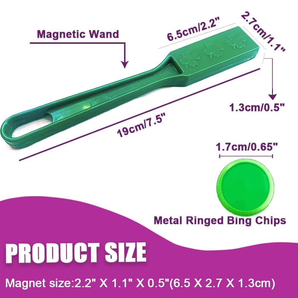 Juego de varillas magnéticas y fichas de bingo, barra magnética, multicolor, de metal, discos, estudios escolares, accesorios educativos, juego familiar Ninght Tokens (6 juegos)