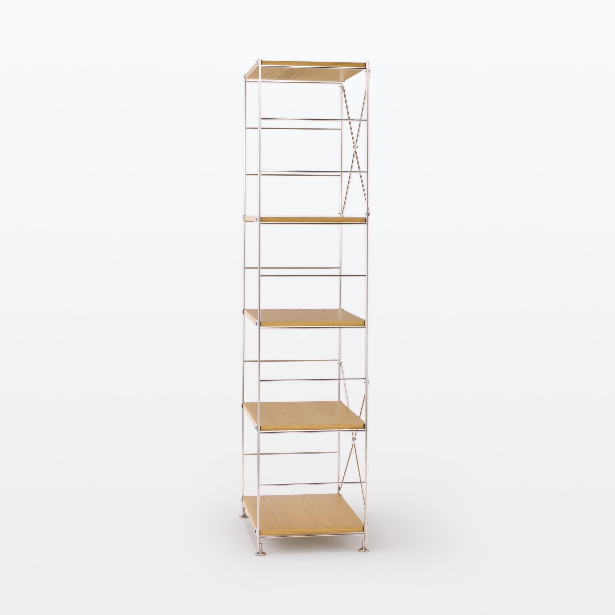 Amazon｜無印良品 ステンレスユニットシェルフ オーク材棚セット 大 幅