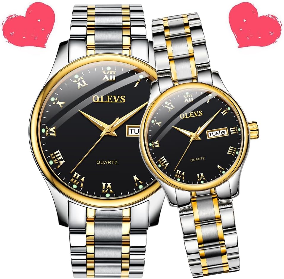 OLEVS Watches for Women Diamond Roman Numerals Easy Read Ladies Watches Silver Dress Day Analogue Two Tone Stainless Steel Designer Waterproof Female Wrist Watch