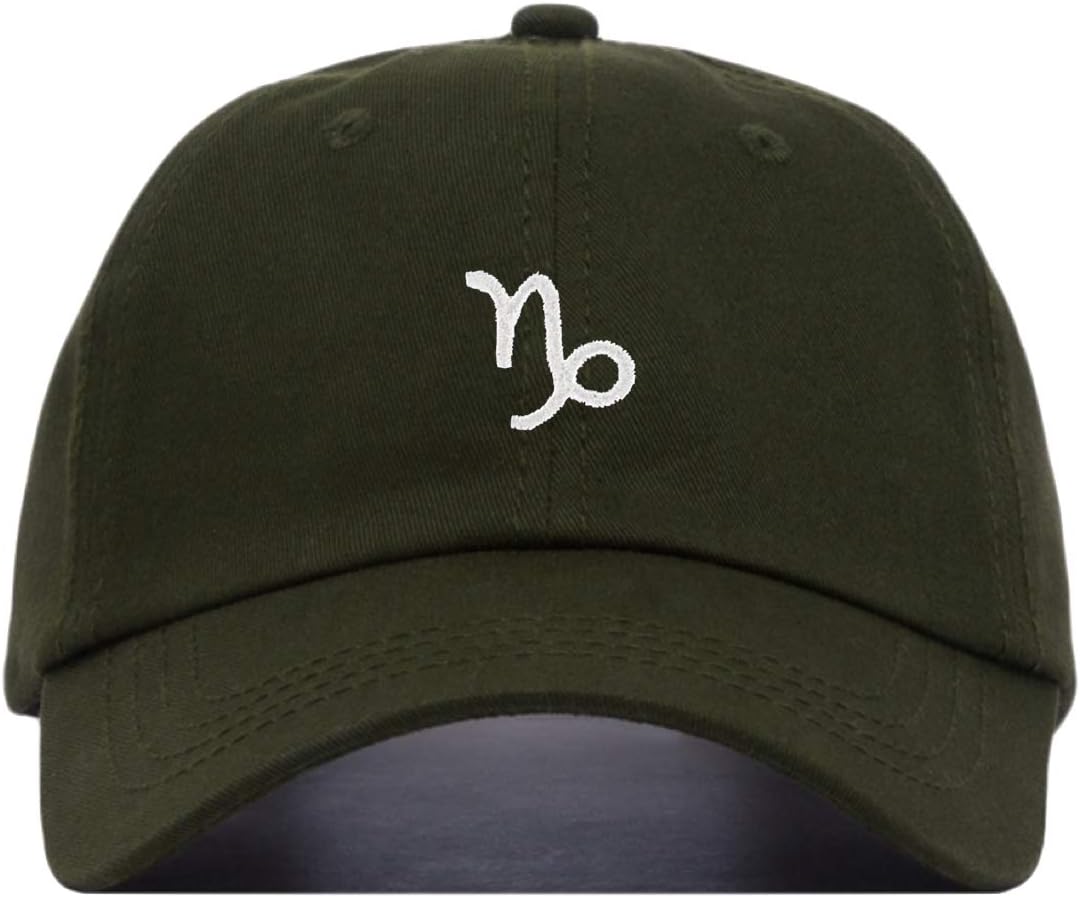Capricorn Baseball Hat, Embroidered Dad Cap, Unstructured Soft Cotton, Adjustable Strap Back (Multiple Colors)