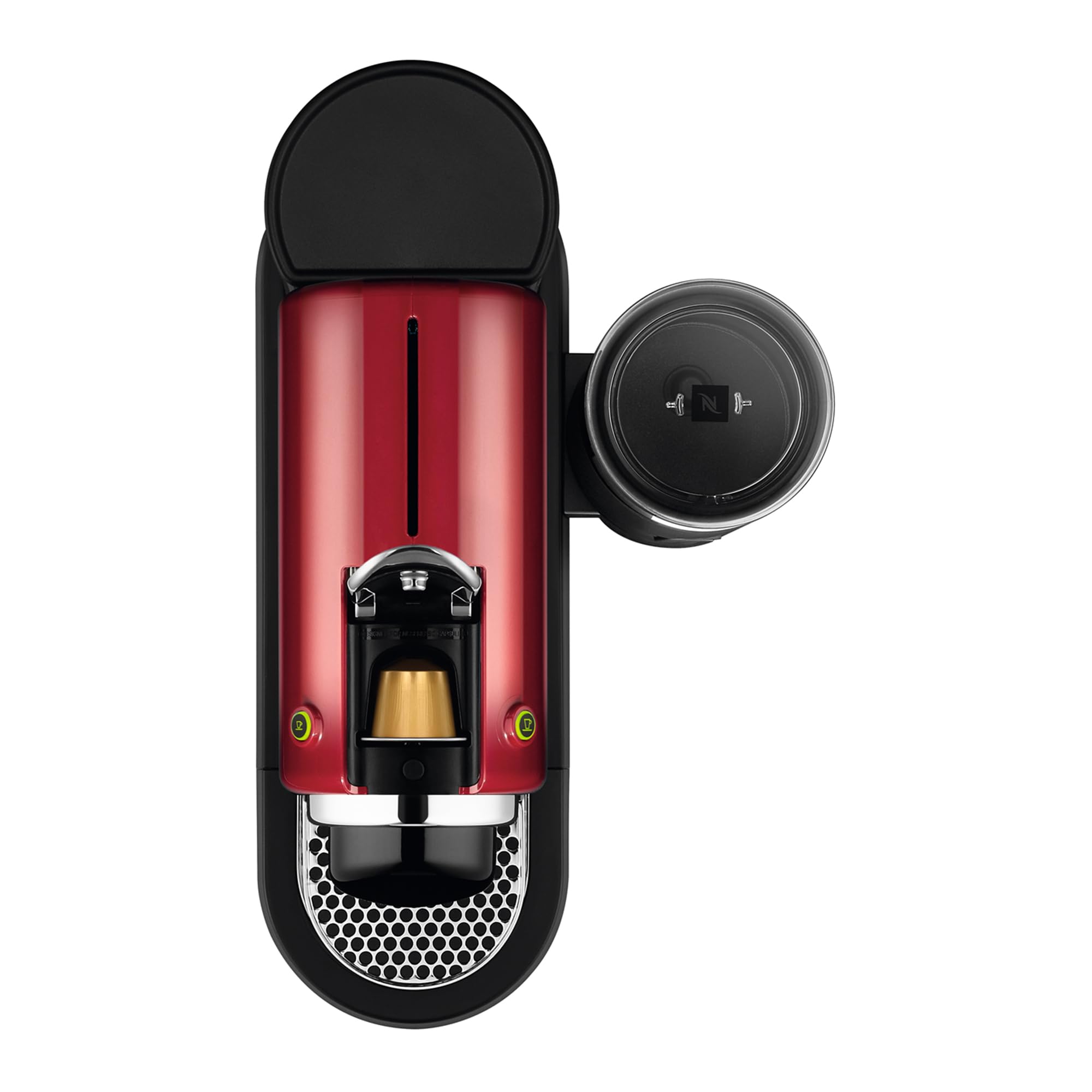 Krups Nespresso Citiz & Milk XN7615 - Cafetera de cápsulas monodosis, con 19 bares de presión, thermoblock, capacidad 1L, función automática, con Aeroccino, color Rojo, incluye pack de bienvenida