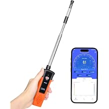 Hotwire Anemometer, HVAC CFM Meter with Bluetooth APP, Telescopic Probe, 89.5 mph, Measures Low Flow Velocity & Temperature, for in-Duct Airflow