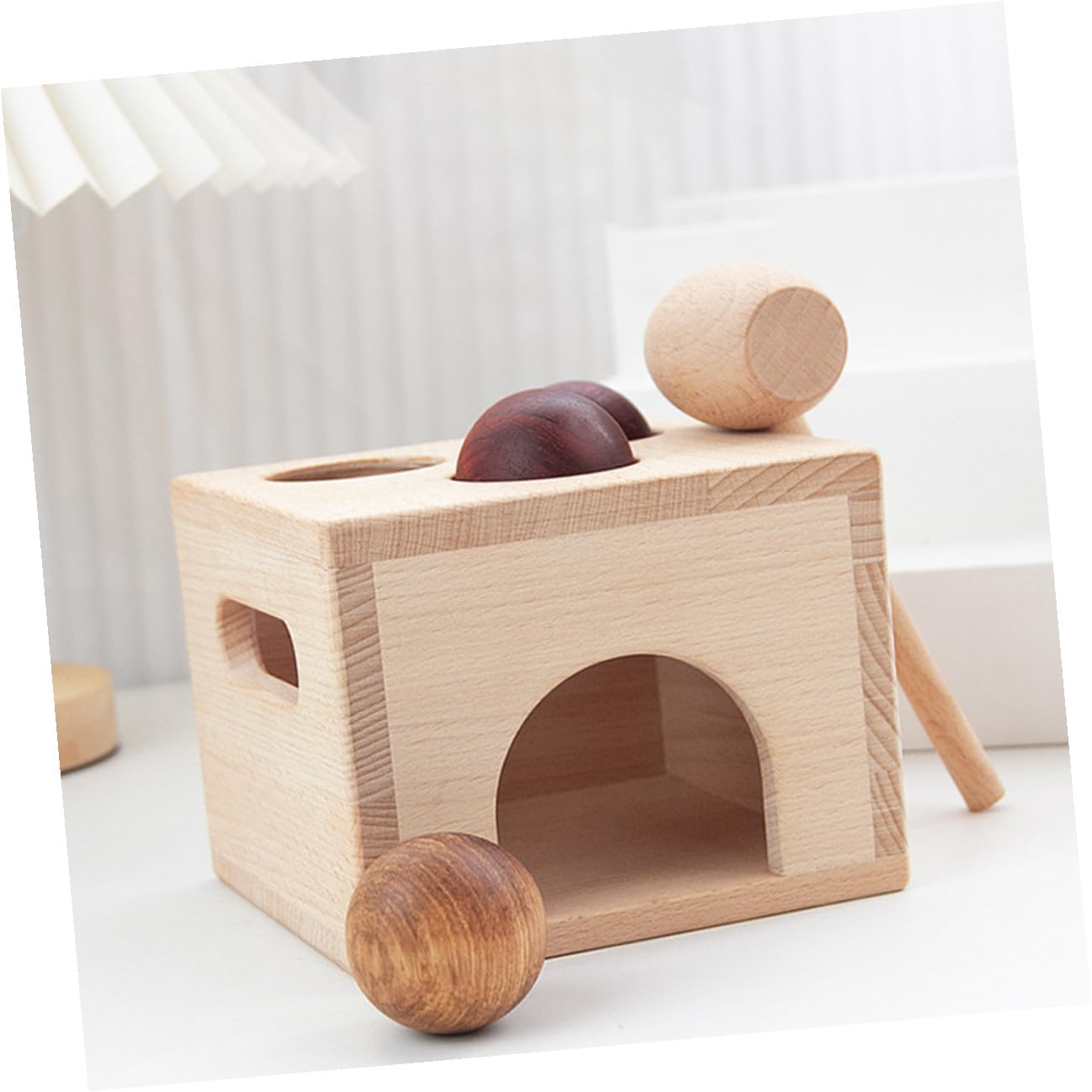ERINGOGO Giocattolo di Legno da Battere Palline per Bambini, Gioco Educativo per Sviluppo Coordinazione Occhio-Mano, Kit Leggero e Sicuro per Asilo e Casa, Set