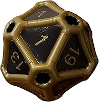 Vista 3 de Black Bazaar Dados grandes D20 inflables extra grandes gigantes para juegos DND RPG de mesa Juego de rol Calabozos y dragones