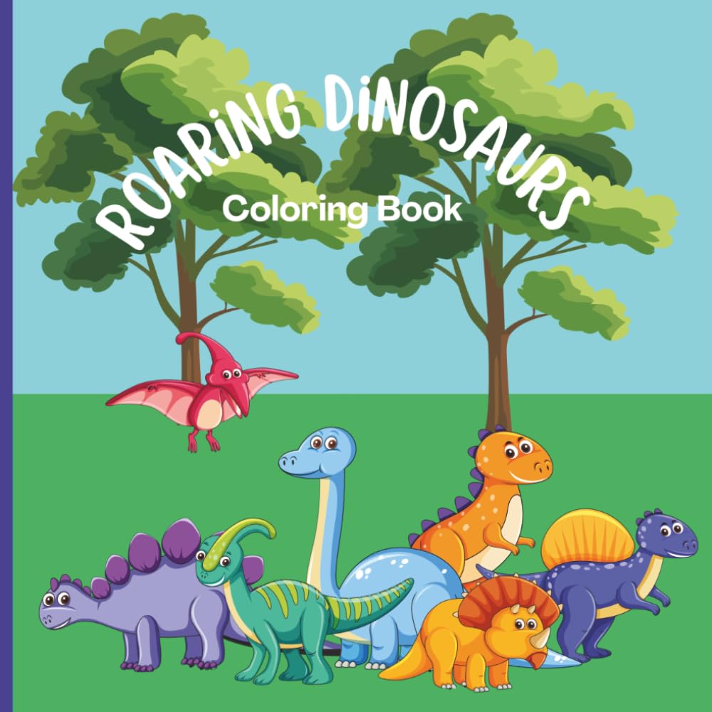 Roaring Dinosaurs: Coloring Book