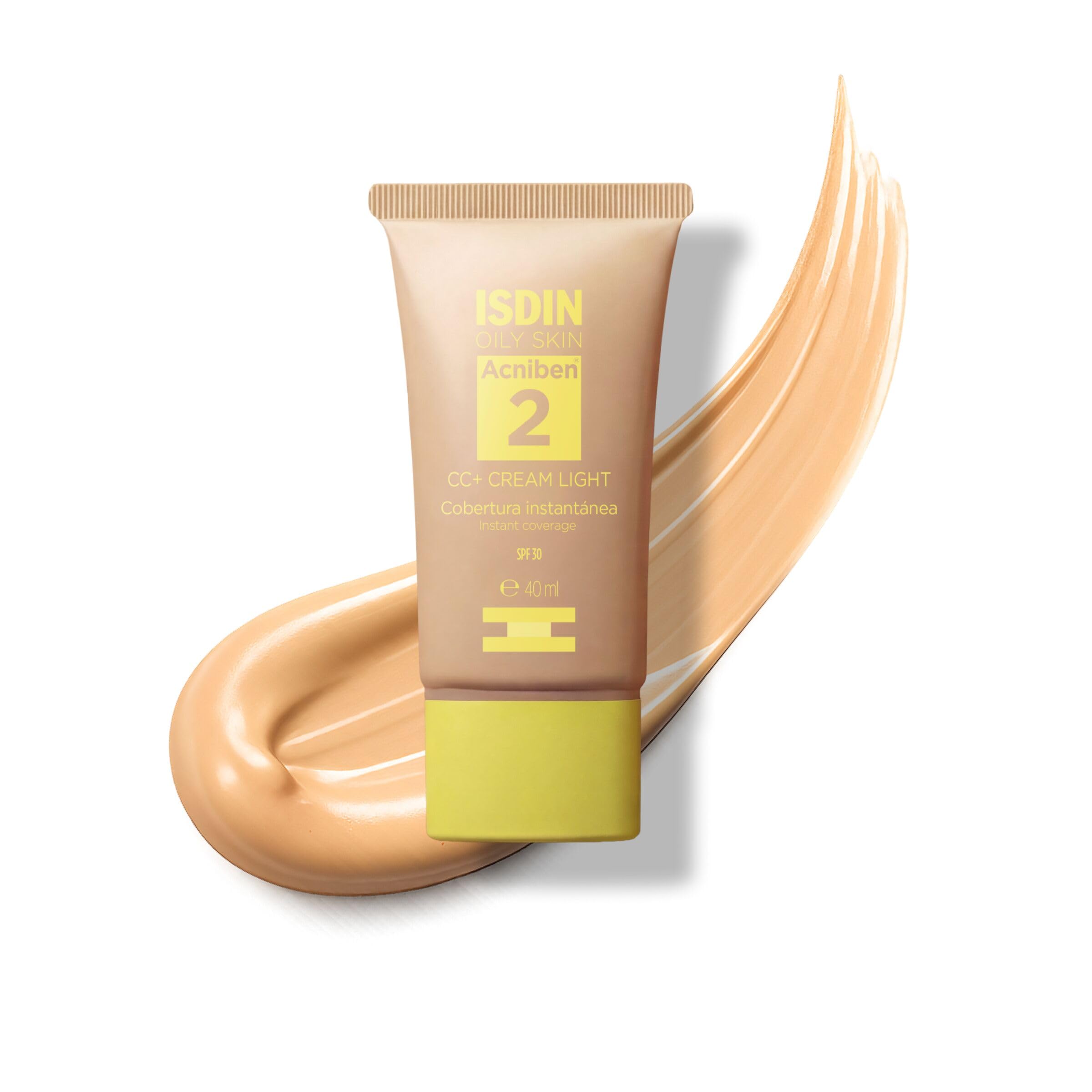 ISDIN Acniben CC+ CREAM SPF30 - Cobertura hidratante anti-imperfecciones para pieles grasas o con tendencia acneica, matifica e hidrata al instante - 40 ml en oferta en Amazon